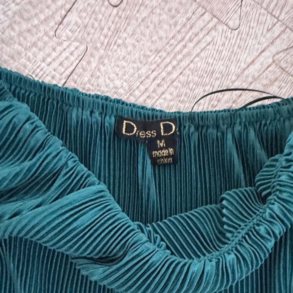 Off-Shoulder Dark Teal Ruffle Maxi Dress - Picture 2 of 3